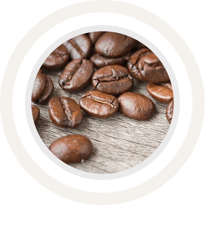 A close up of coffee beans on a table