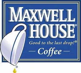 A maxwell house coffee logo with the word " maxwell house " underneath it.