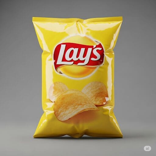 Bag of Lay's potato chips in vending machine selection