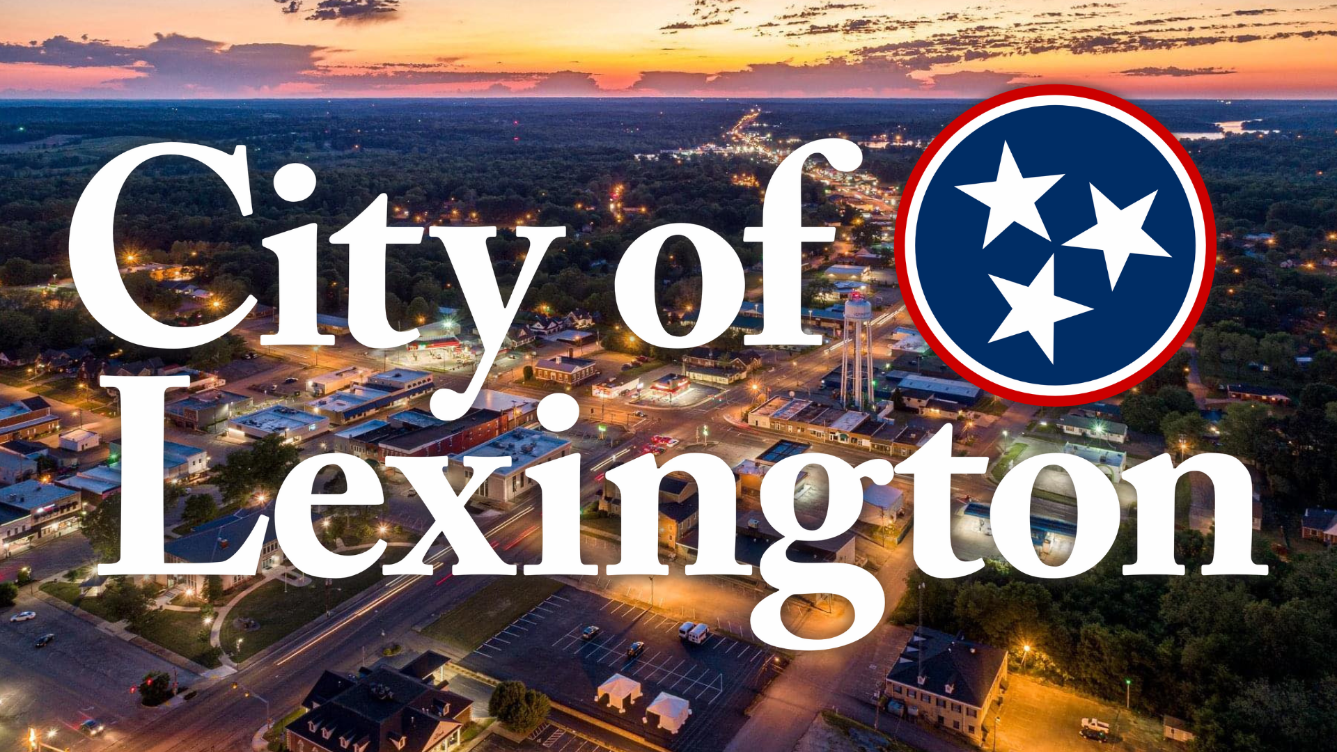Lexington Tennessee welcome sign and streetscape