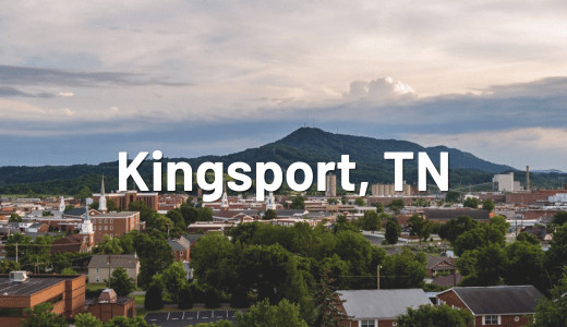 Kingsport Tennessee downtown skyline and riverfront